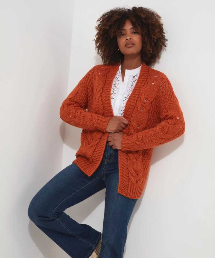 "Joe Browns Women's Black Perfect Slouchy Cardigan – Cozy Oversized Knit Sweater"