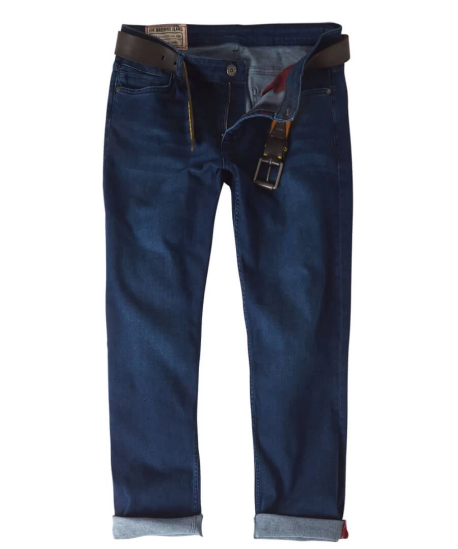 Joe Browns Men's Straight Up Stylish Jeans - Dark Mid Wash Denim Pants for Men