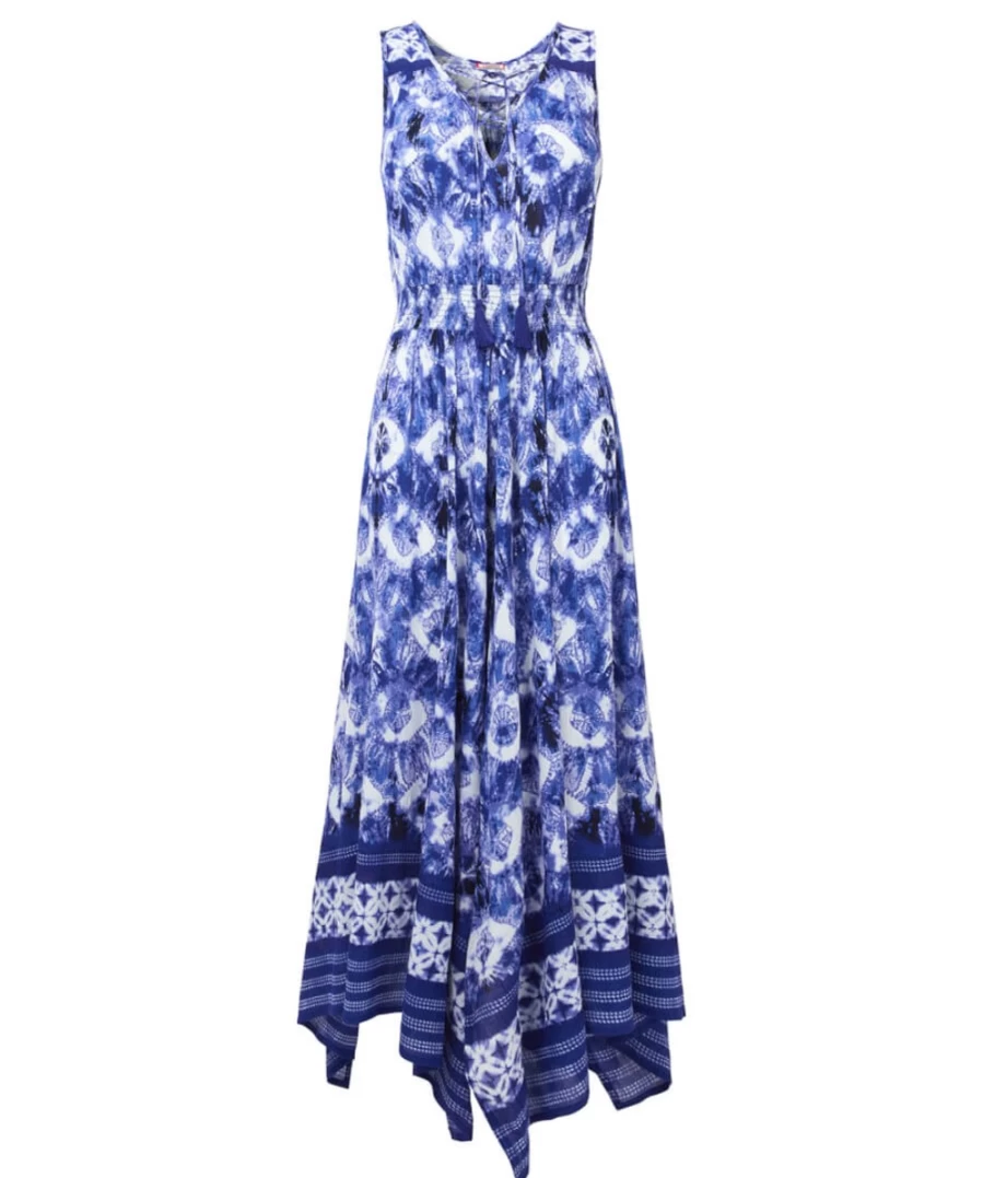 Joe Browns Women's Blue Ocean Vibes Dress - Stylish Flowy Summer Beach Dress