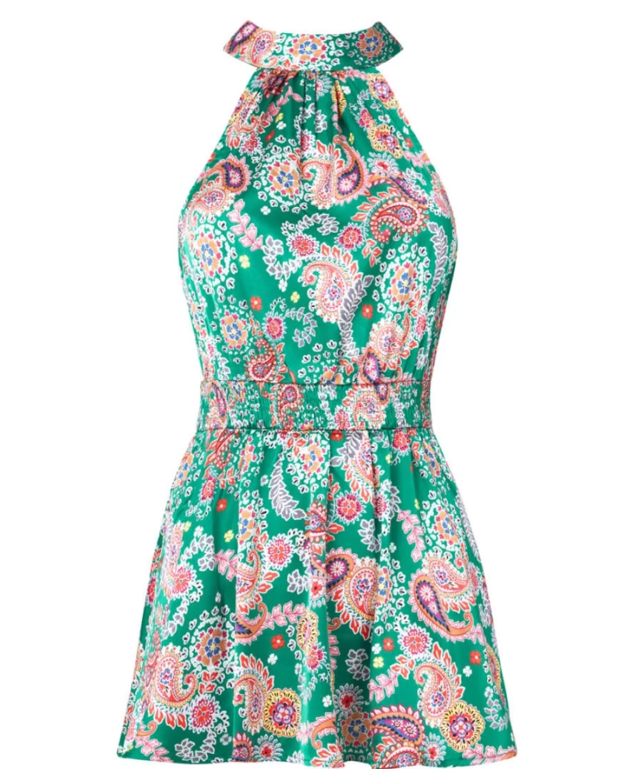 Joe Browns Women's Green Printed Halter Top