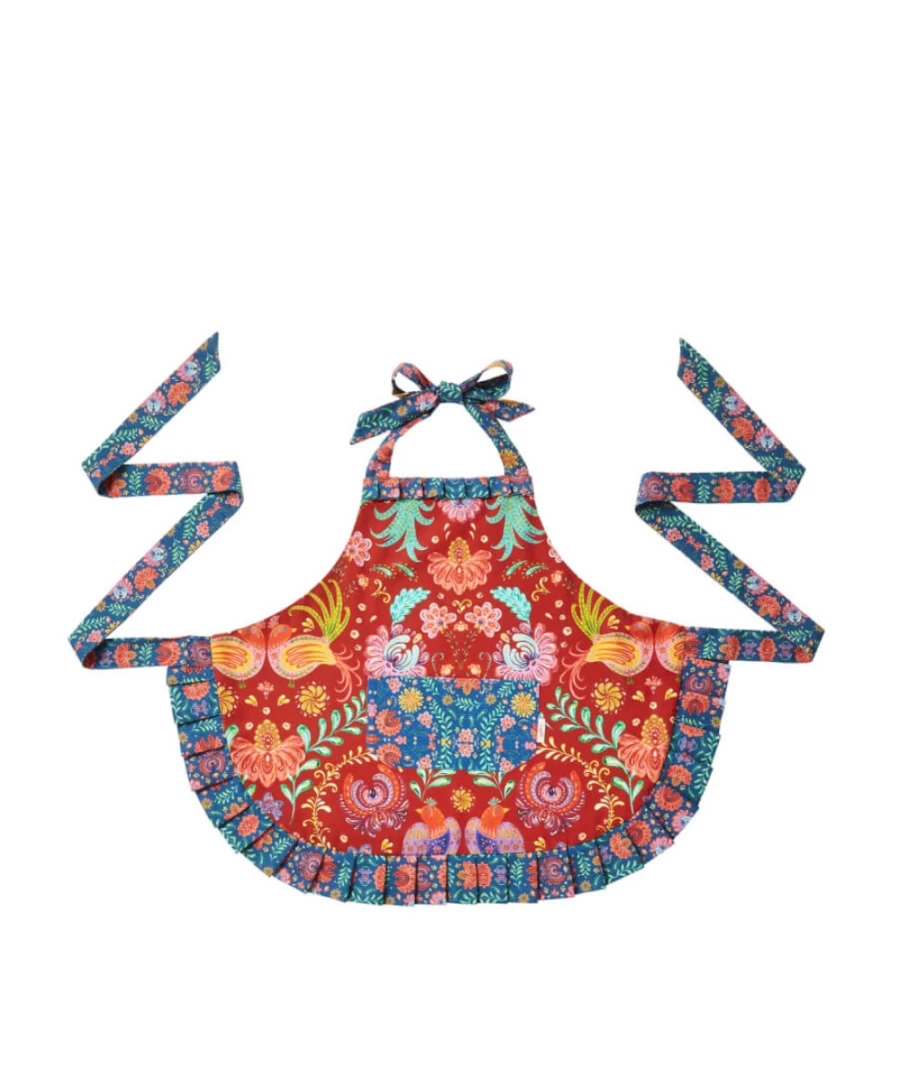 Joe Browns Folk Floral Frill Trim Apron - Multi Color Vintage Style Kitchen Apron