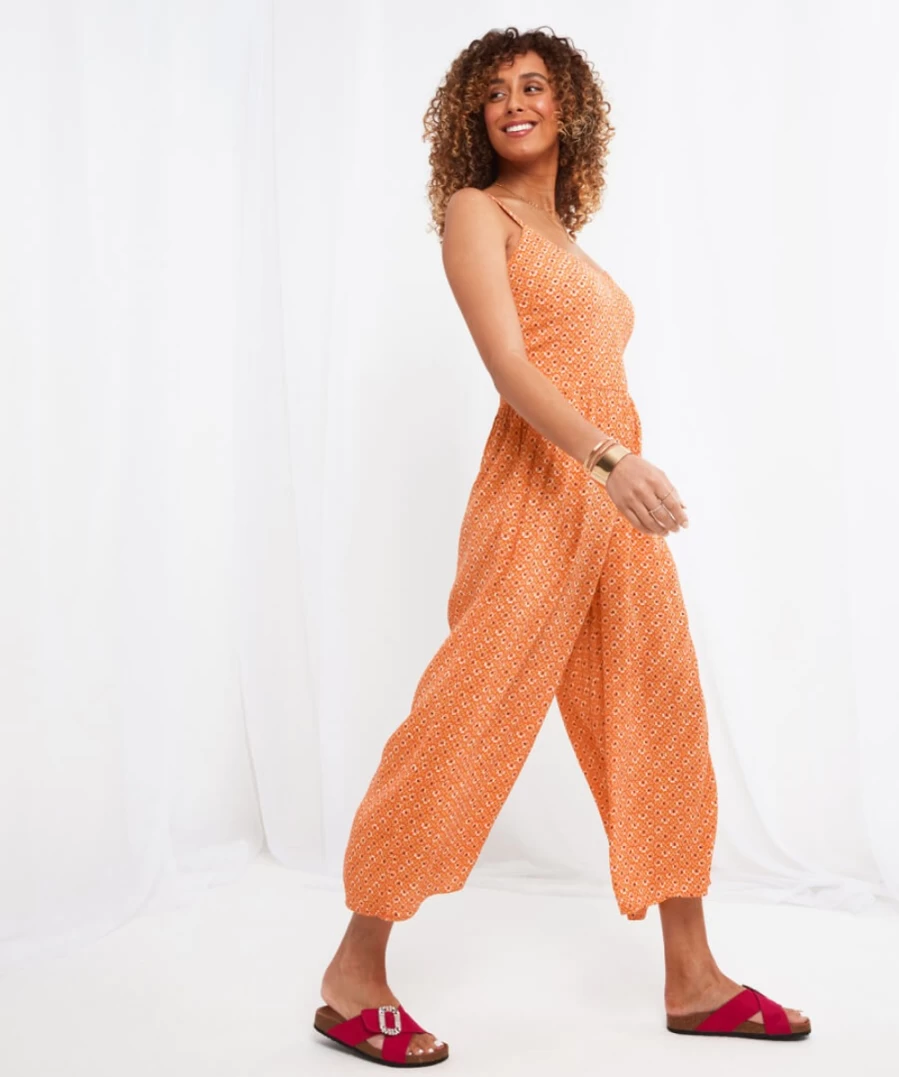 Joe Browns Women's Orange Summer Days Jumpsuit - Casual Comfort Romper