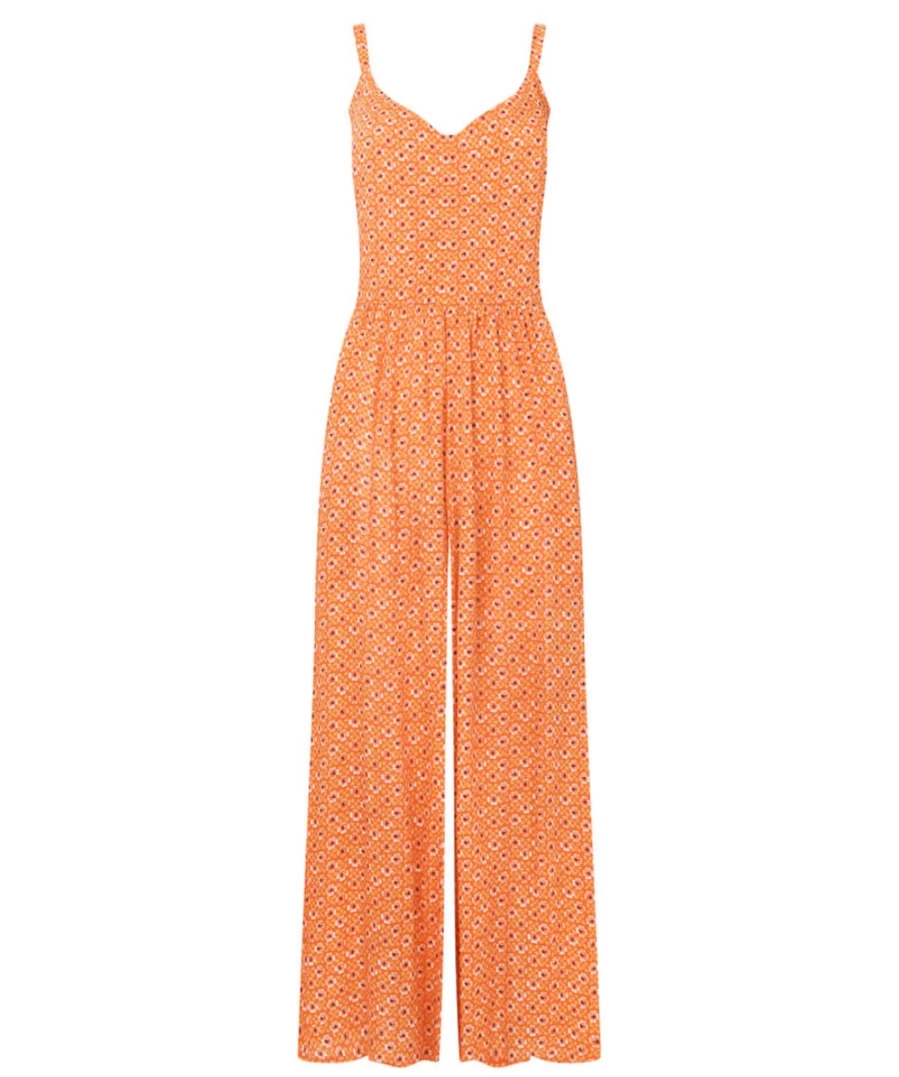 Joe Browns Women's Orange Summer Days Jumpsuit - Casual Comfort Romper