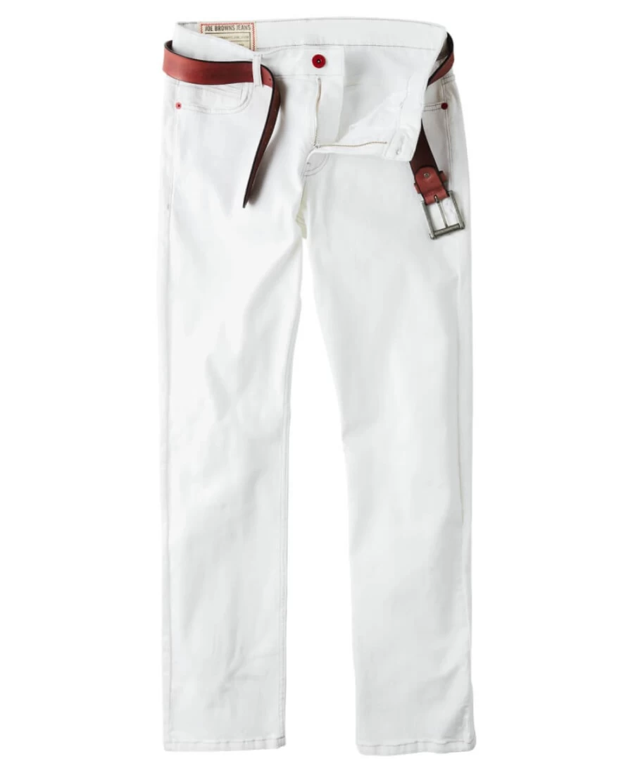 Joe Browns Men's White Straight Fit Jeans - Splendid Denim Trousers