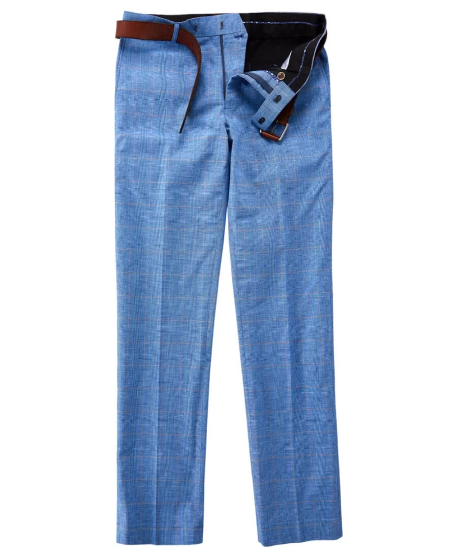 Joe Browns Men's Blue Check Trousers - Stylish & Comfortable Casual Pants