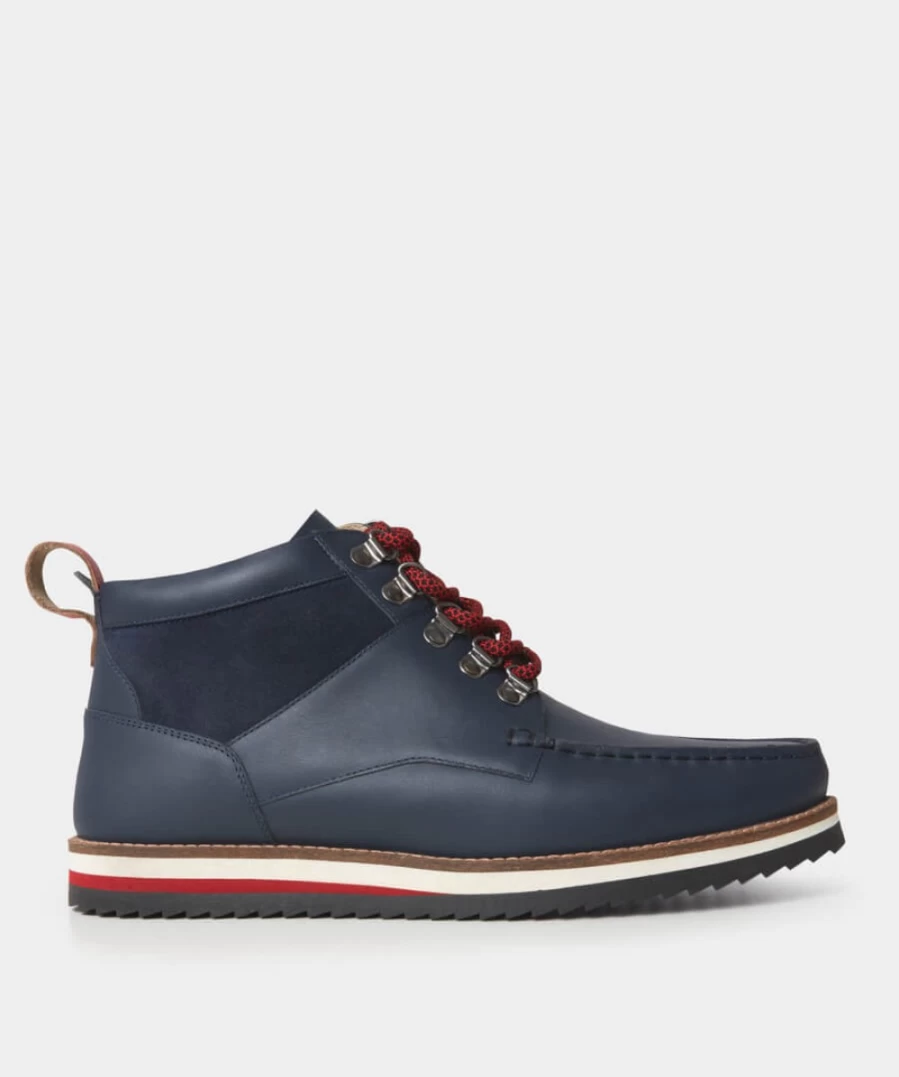 Joe Browns Men's Navy Drifter Leather & Suede Boots for Casual Wear