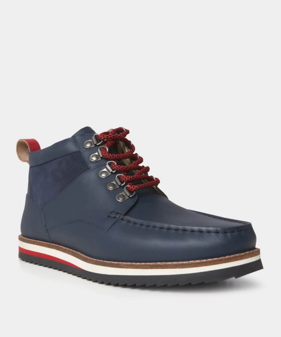 Joe Browns Men's Navy Drifter Leather & Suede Boots for Casual Wear