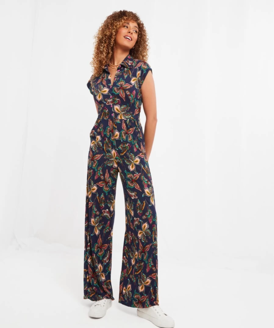 Joe Browns Women's Navy Butterfly Print Jumpsuit - Elegant & Stylish