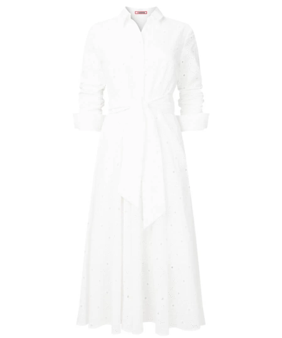 Joe Browns Women's White Hannah Broderie Dress - Floral Embroidery Summer Dress