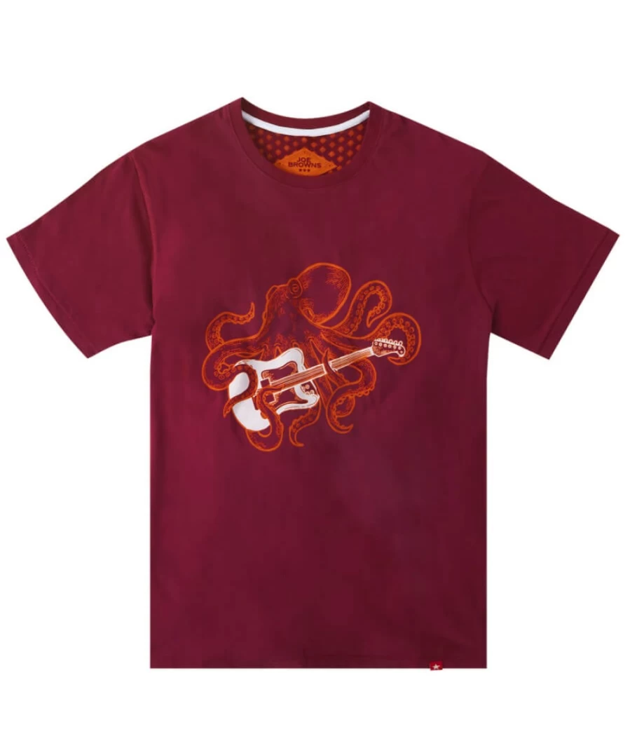 Joe Browns Men's Berry Color All Over The Sound Graphic Tee