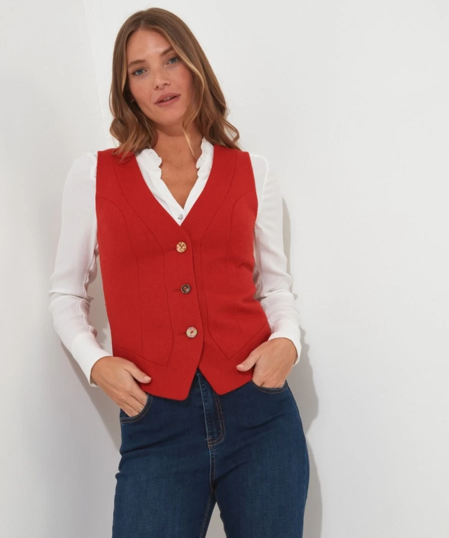 "Joe Browns Women's Bright Orange Waistcoat – Joe's Favourite Stylish Vest"
