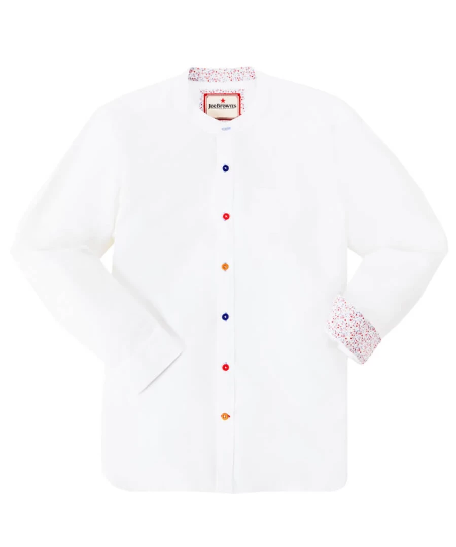 Joe Browns Men's Easy Going Grandad Shirt in White - Classic Casual Style