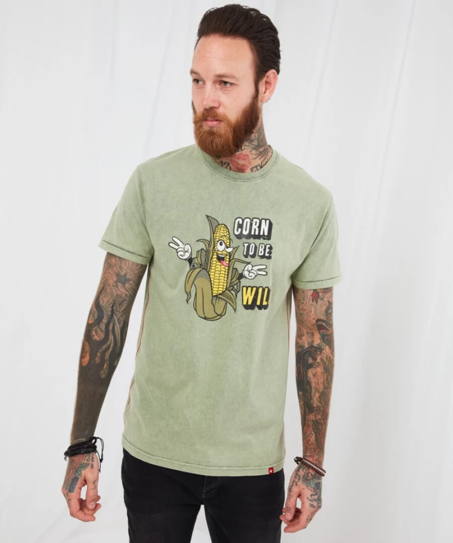 Joe Browns Men's Green Corn To Be Wild Graphic T-Shirt