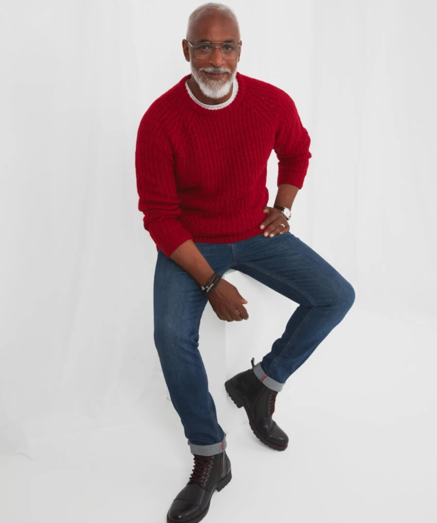 Joe Browns Men's Red Shore Crew Knit Sweater