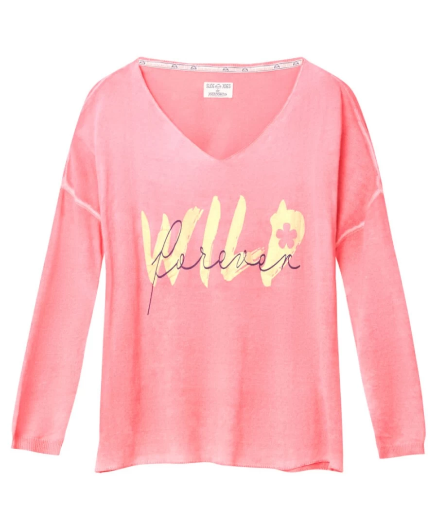 Joe Browns Women's Pink Soft Touch Slouch Jumper - Cozy Knit Sweater