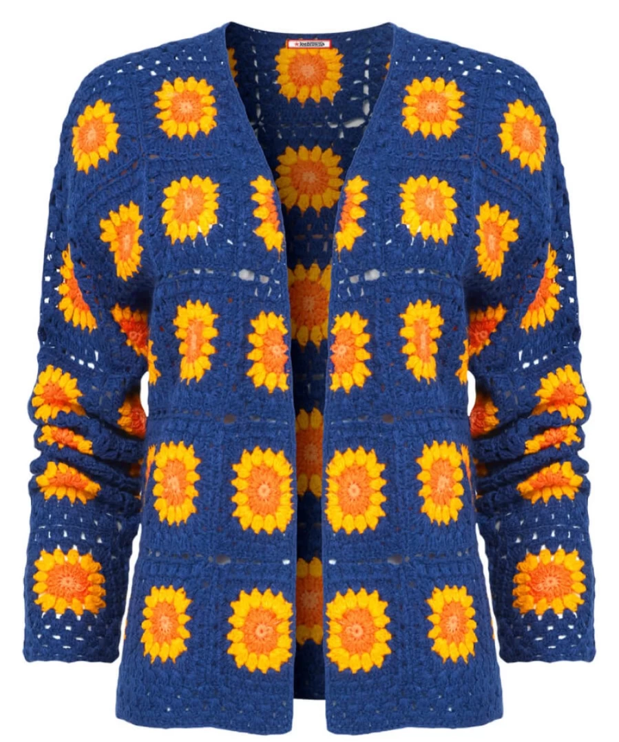 Joe Browns Women's Multi-Color Radiant Sunflower Crochet Cardigan