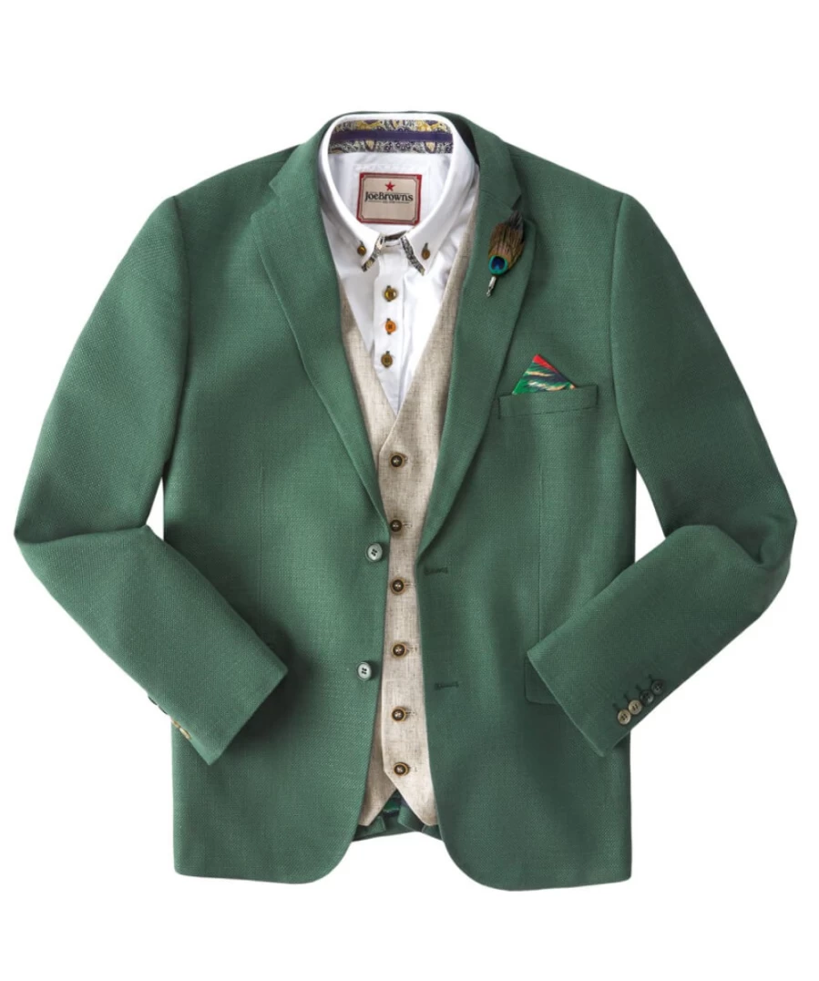 Joe Browns Men's Green Summer Blazer - Lightweight Stylish Jacket for Men