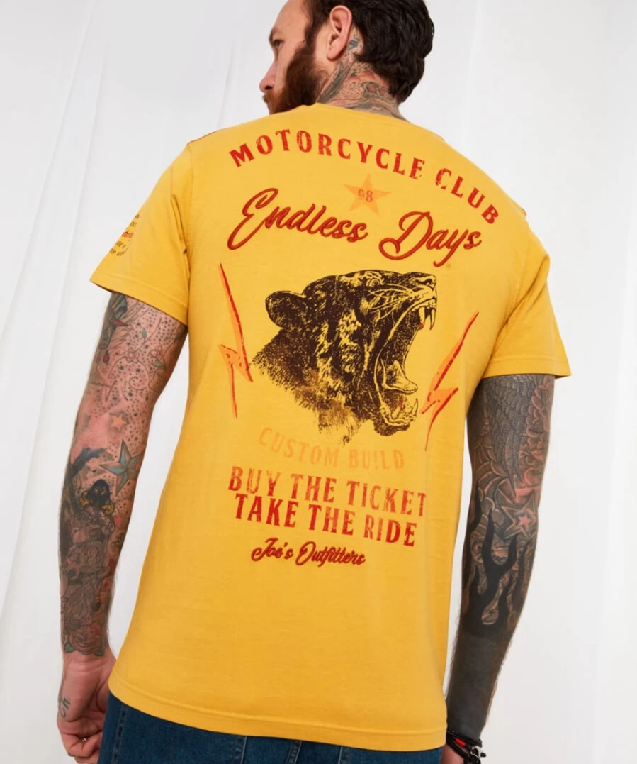 Joe Browns Men's Endless Days Tee in Ochre - Casual Comfort T-Shirt