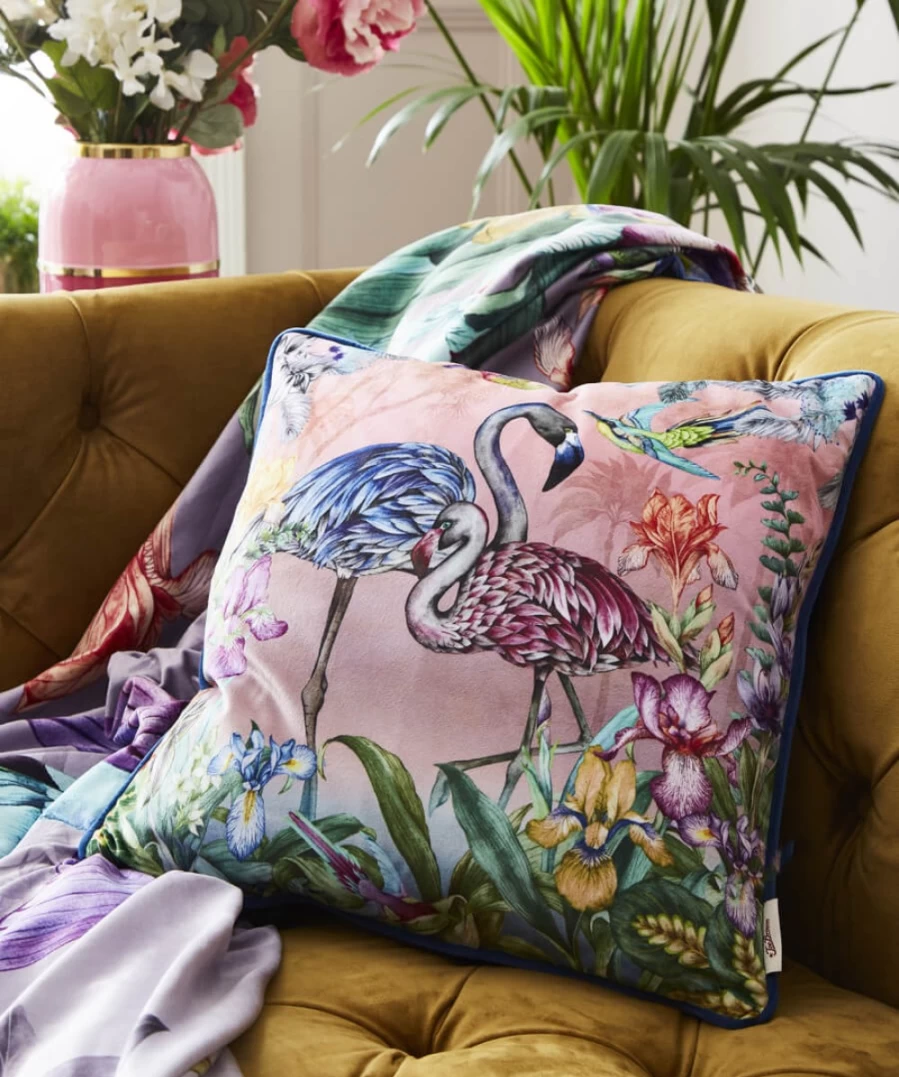 Joe Browns Reversible Flamingo Cushion Cover - Multi-Color Decorative Pillow Case