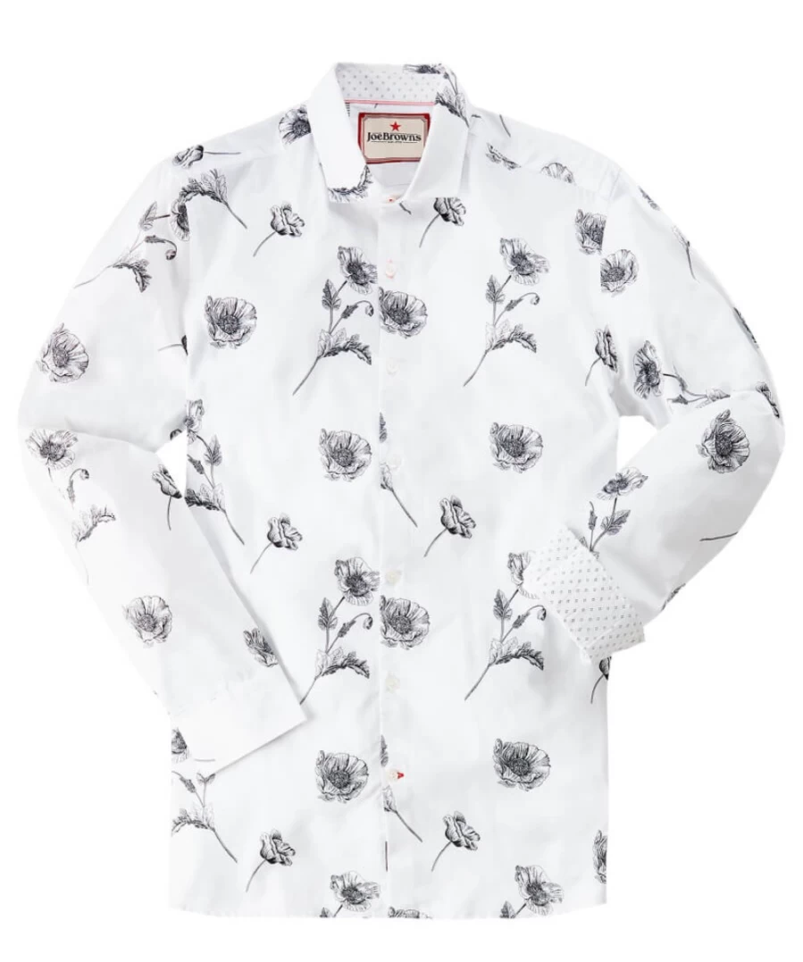 Joe Browns Men's White Summer Print Shirt - Stylish Casual Wear
