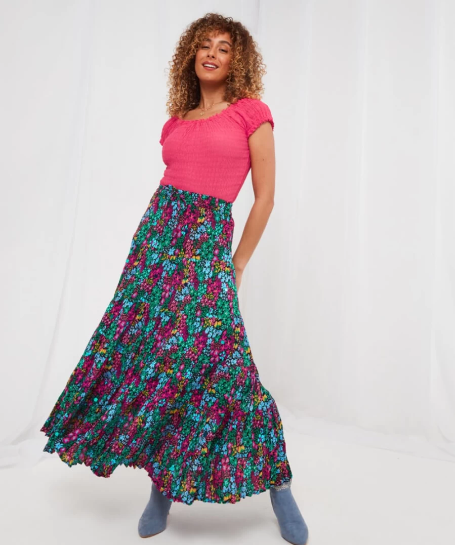 Joe Browns Women's Summer Love Skirt - Multi Color Floral Print Boho Chic Skirt