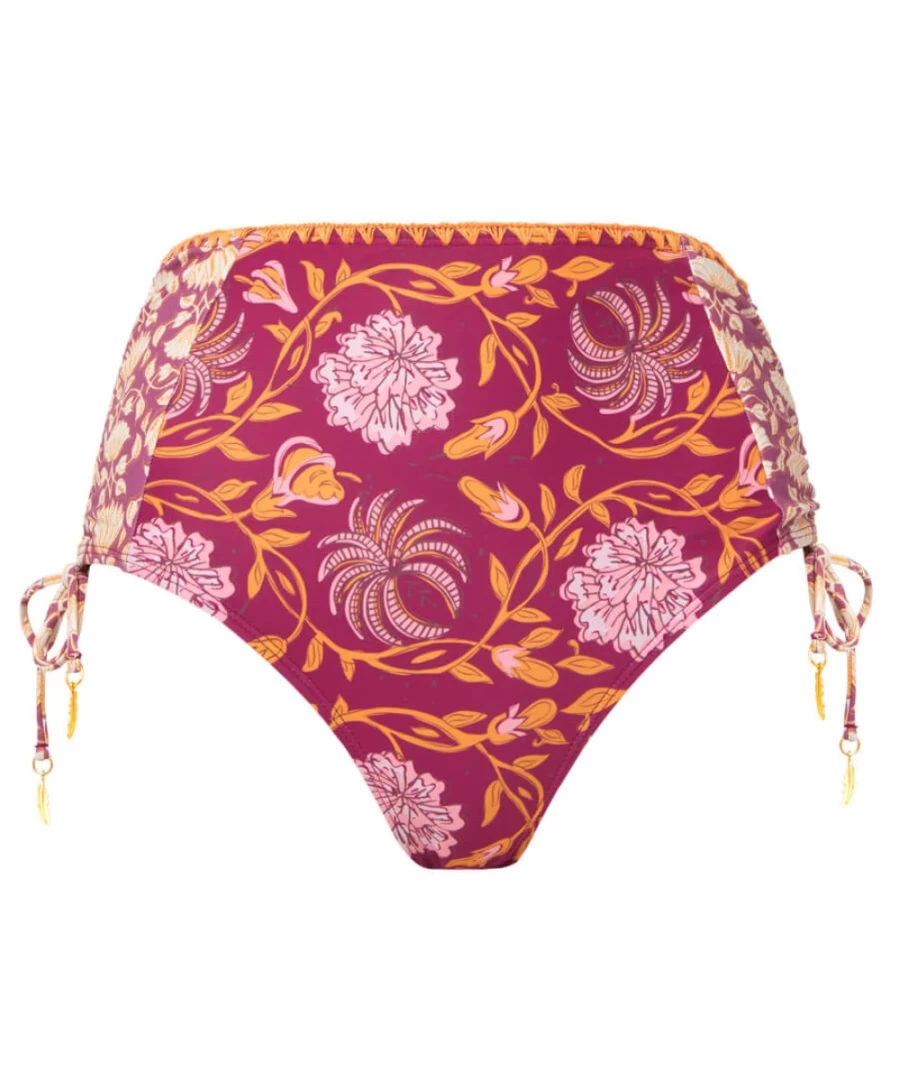 Joe Browns Women's Mexicano Boho Waist Brief in Raspberry Multi - Floral Printed High-Waisted Panties