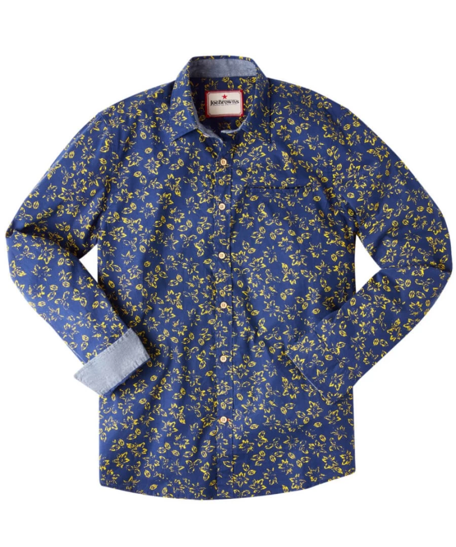 Joe Browns Men's Navy & Yellow "Keeping It Cool" Casual Shirt