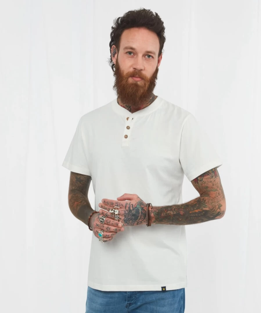 Joe Browns Men's Blue Versatile Henley Shirt for Casual Wear