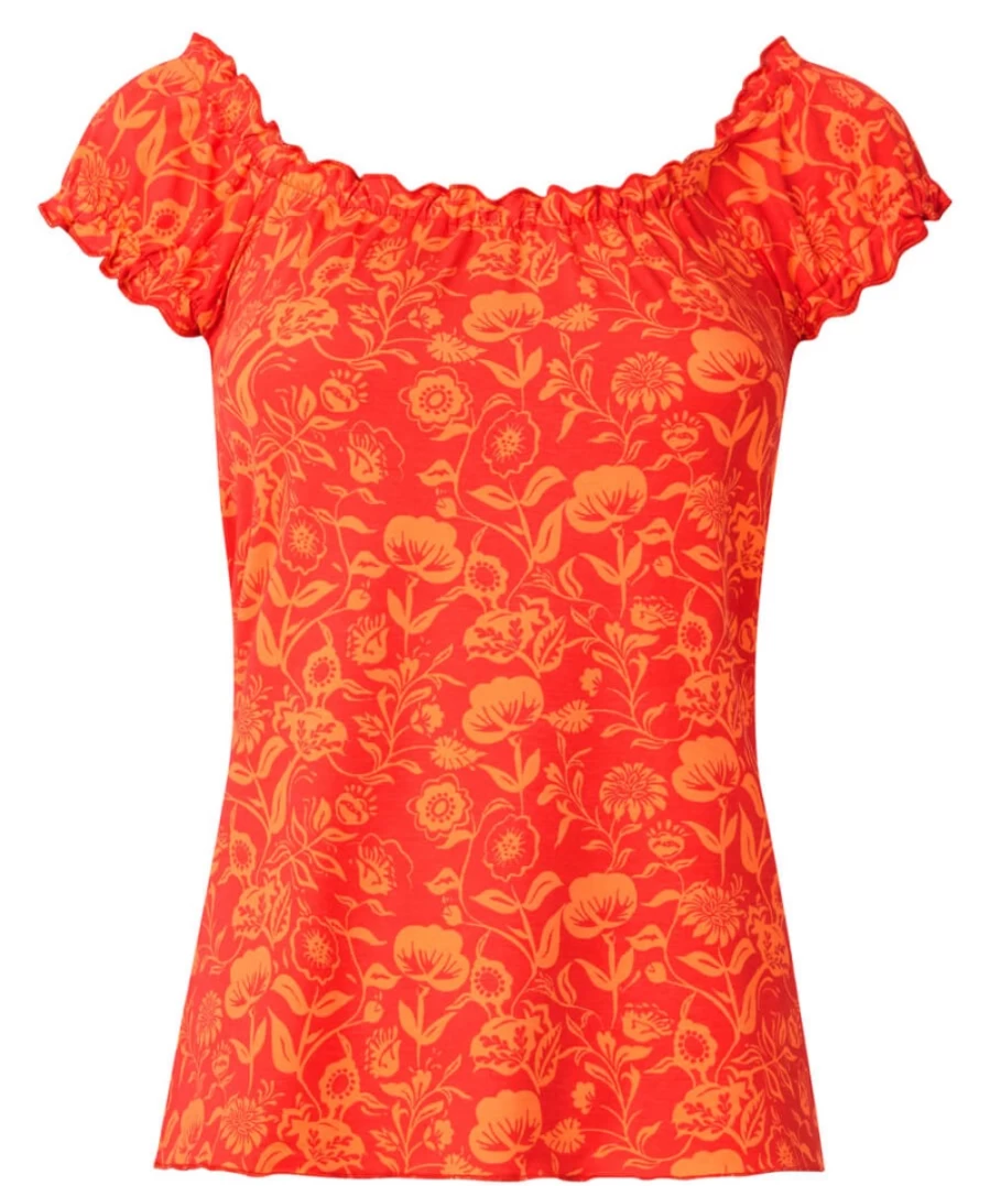 Joe Browns Women's Sunset Floral Boho Jersey Top in Multi Color