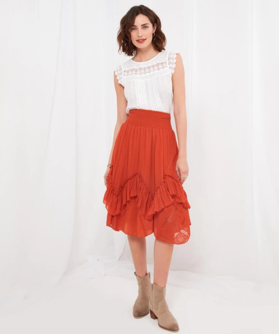 Joe Browns Women's Orange Good Times Skirt - Stylish & Comfortable