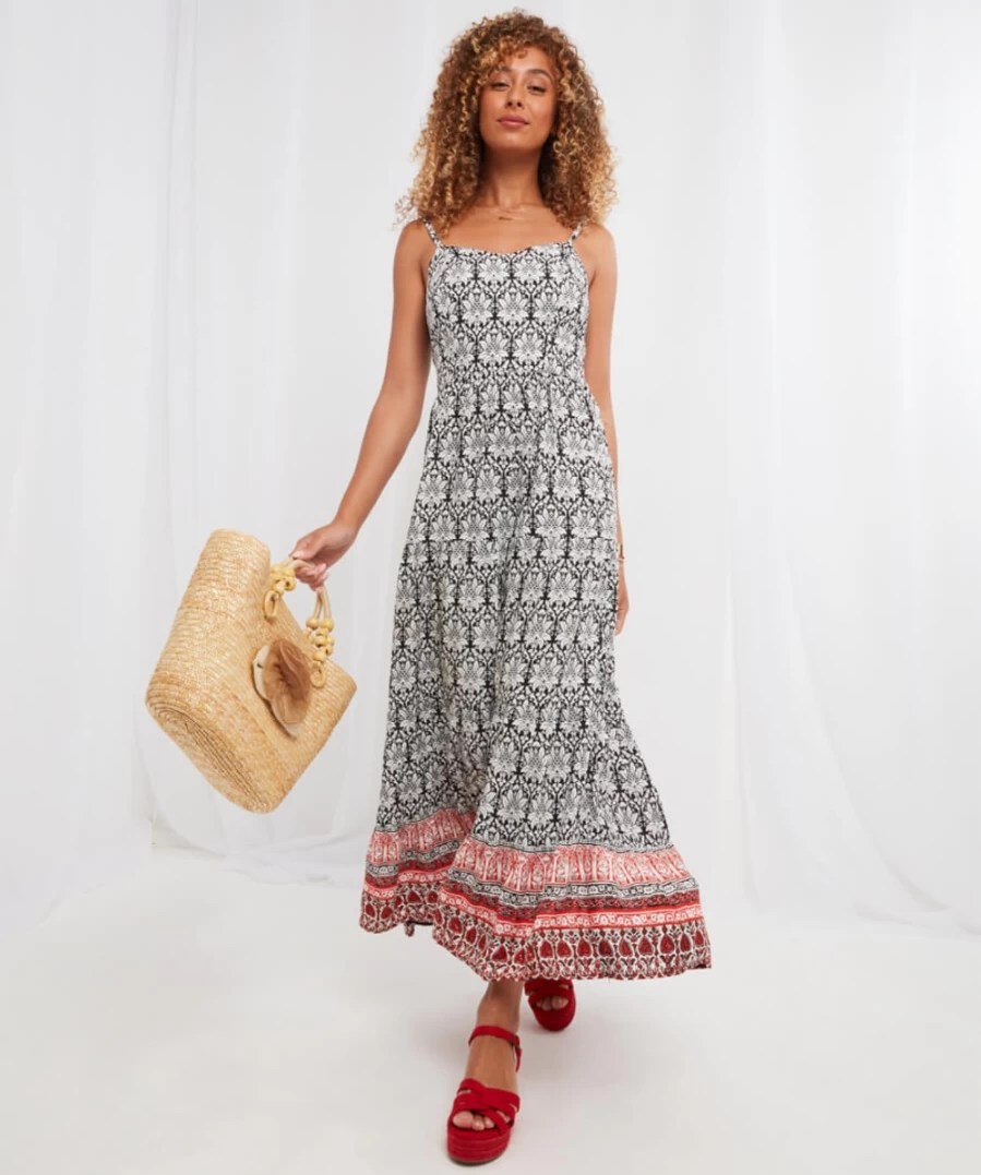 Joe Browns Women's Bold Border Dress - Multi Color Stylish Floral Print Summer Dress