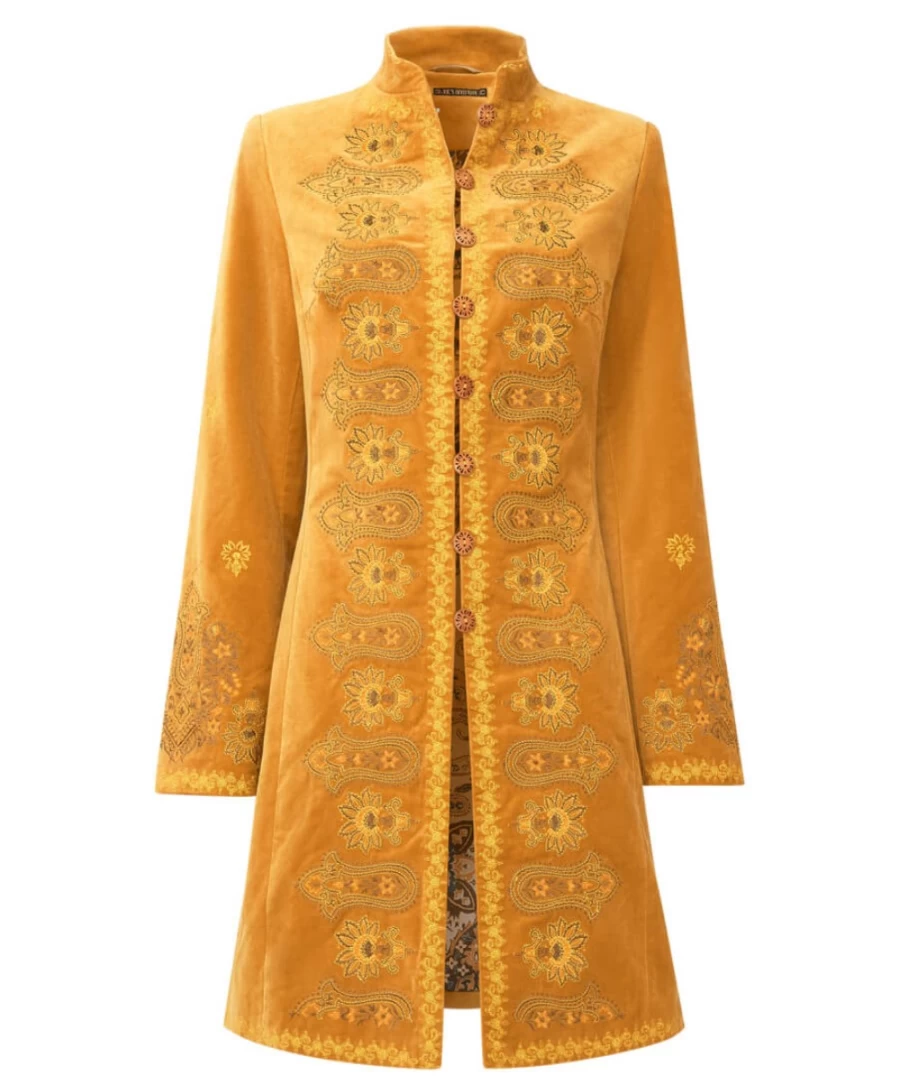 "Joe Browns Women's Yellow Vintage Inspired Boutique Jacket - Vibrant Retro Style"