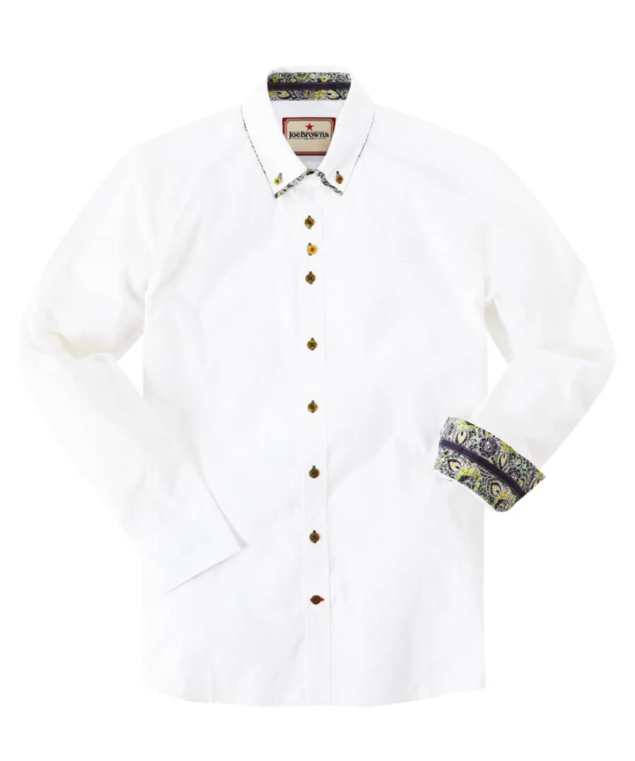 Joe Browns Men's White Deadly Dapper Shirt - Stylish Casual Wear