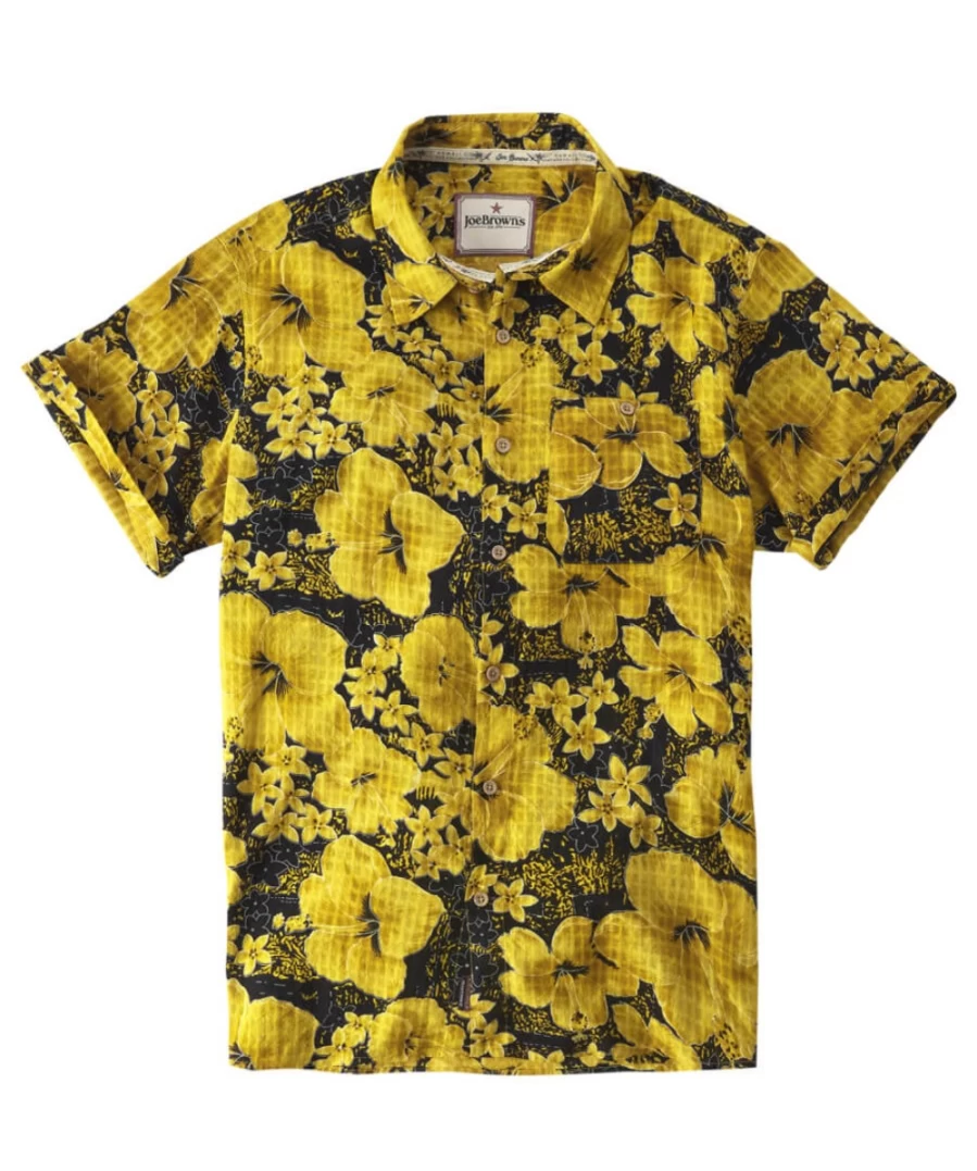 Joe Browns Men's Loving Summer Shirt in Ochre - Casual Short Sleeve Top