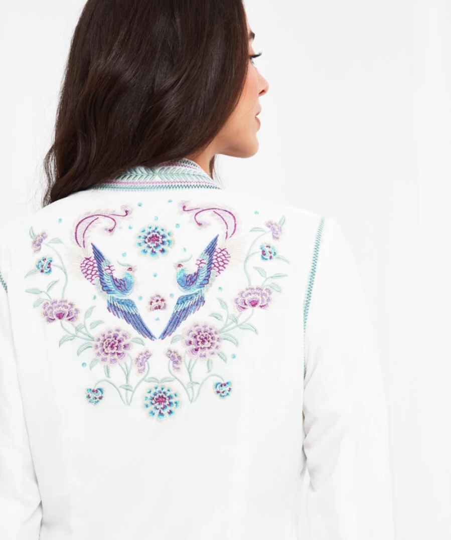 Joe Browns Women's Elegant Embroidered Multi-Color Jacket - Stylish Floral Design