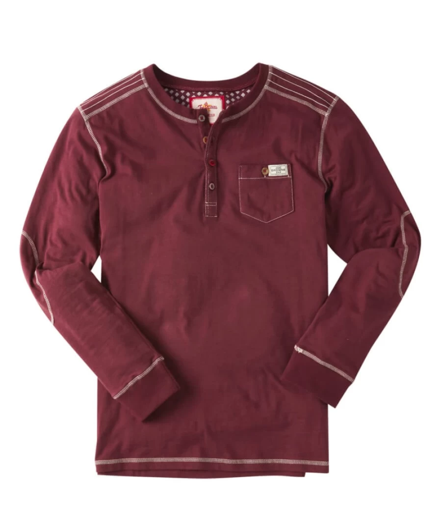 Joe Browns Men's Buster Henley Shirt in Cherry Red - Casual Button-Up Top