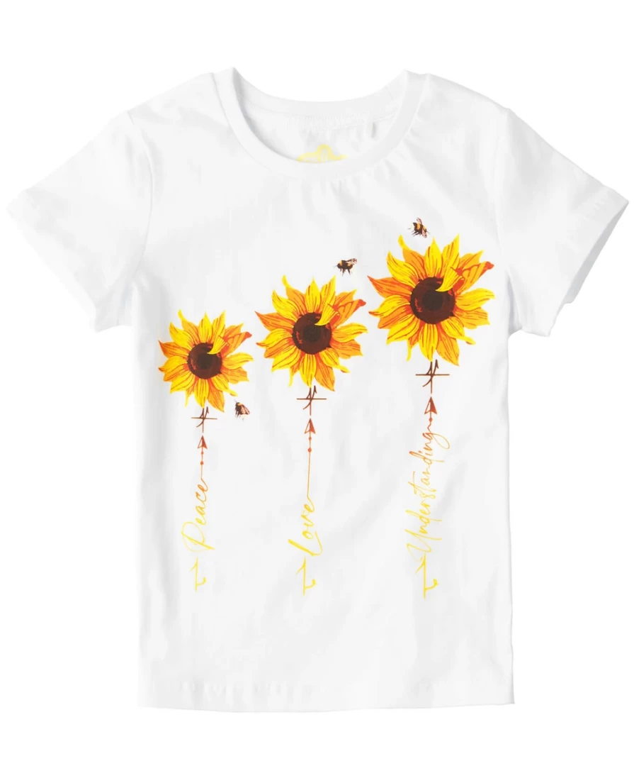 Joe Browns Kids White Scattered Daisy Tee - Floral Print T-Shirt for Children