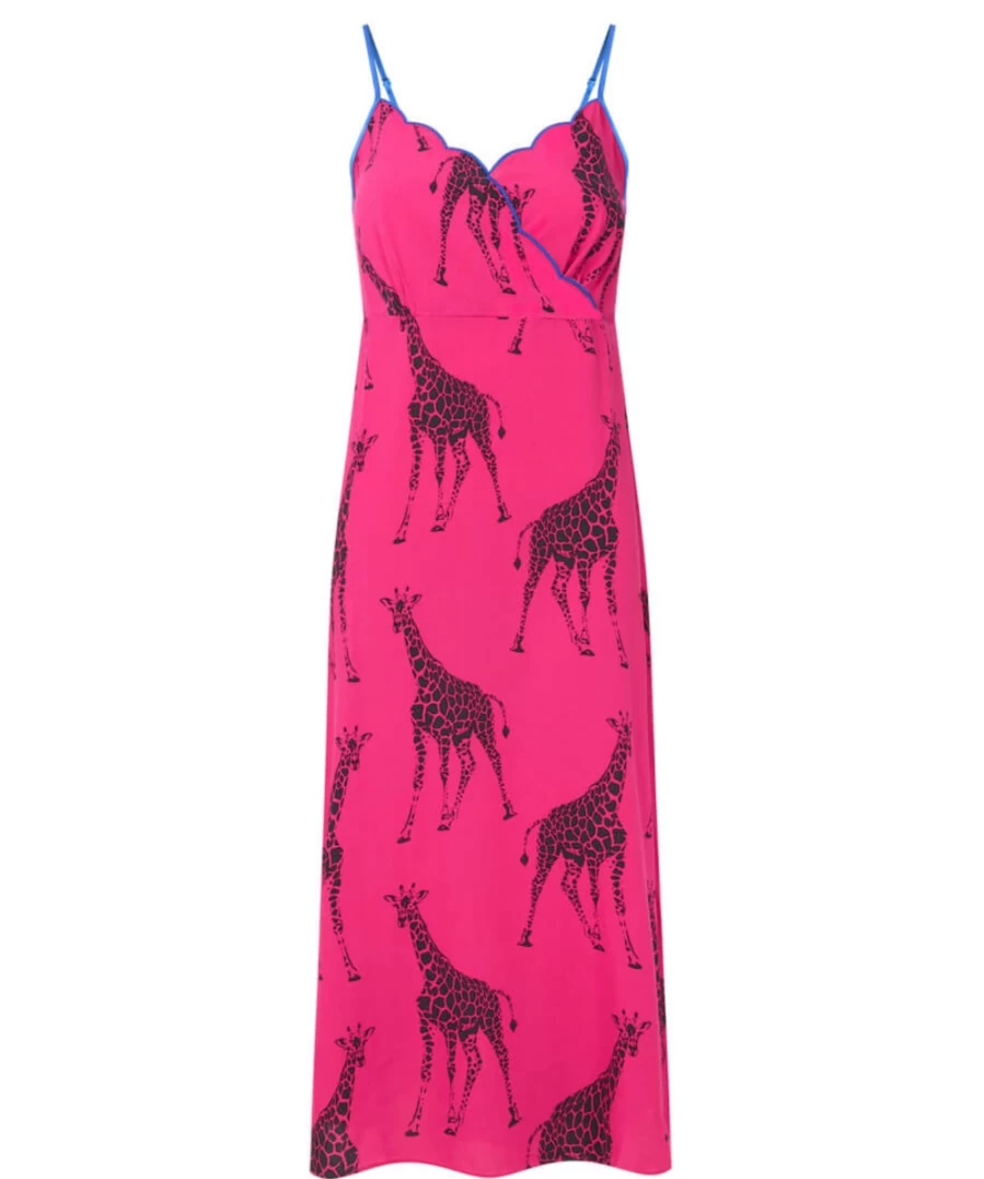 Joe Browns Women's Pink Giraffe Print Nightie - Boutique Sleepwear