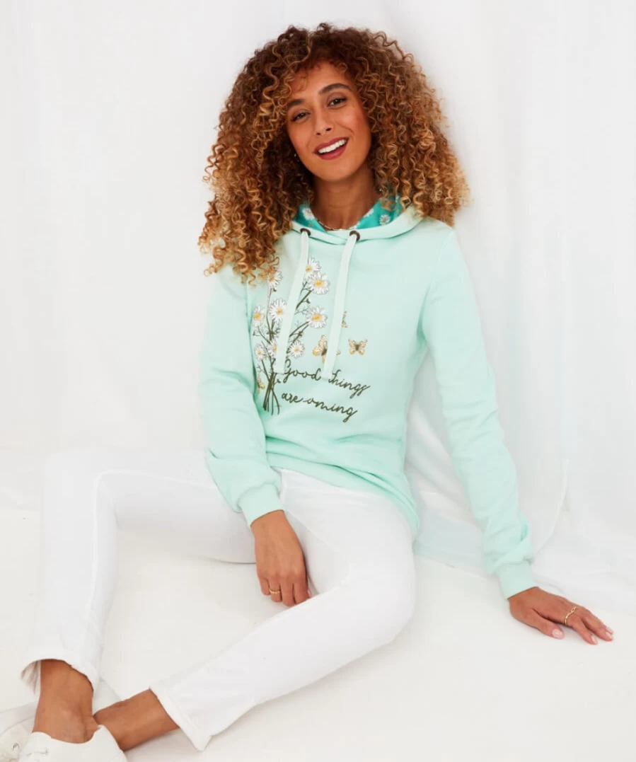 Joe Browns Women's Green Good Things Hoodie - Stylish Casual Pullover