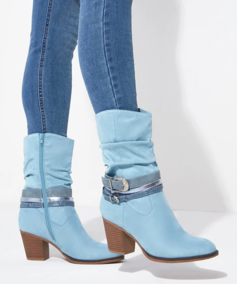 Joe Browns Women's Sky Blue Slouchy Boots - Bayou Blue Casual Footwear