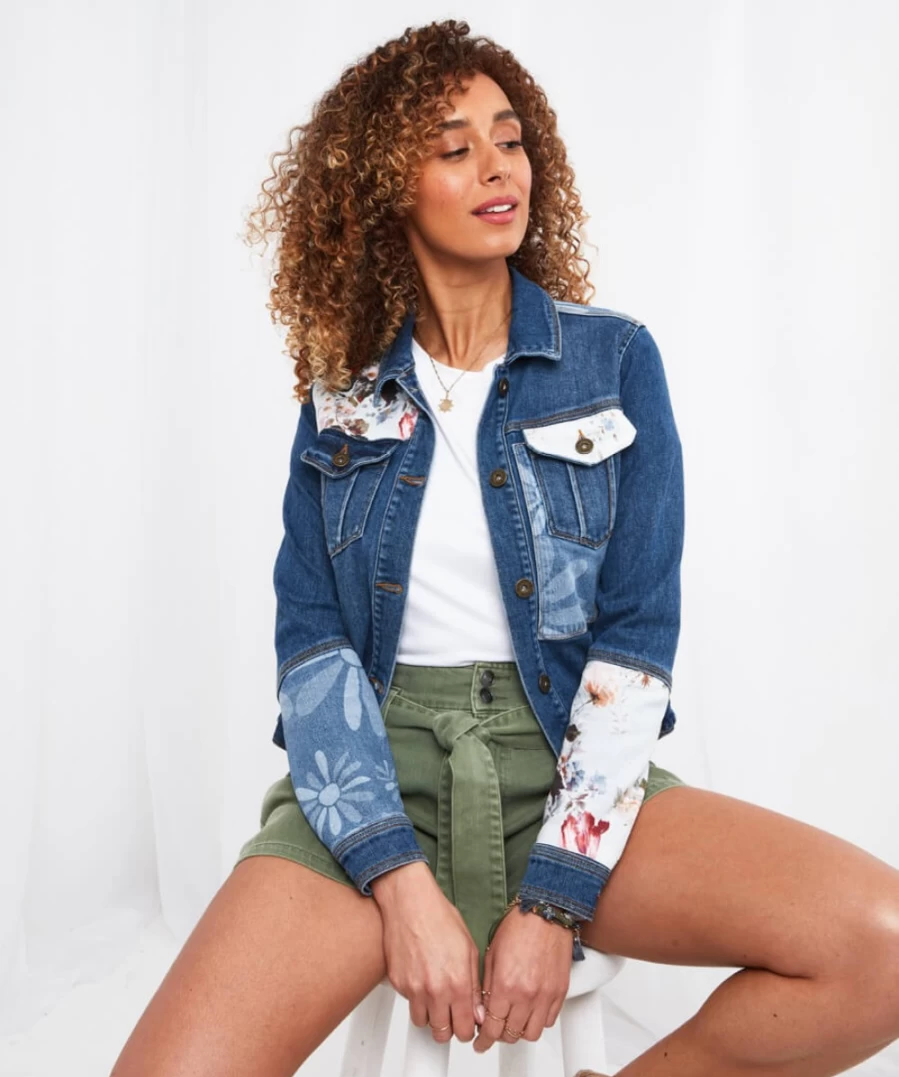 "Joe Browns Women's Multi-Color Patchwork Jacket – Summer Fashion Essential"