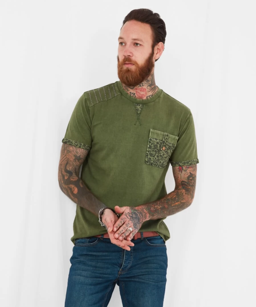 Joe Browns Men's Khaki Reminisce Tee - Casual Comfort Fit T-Shirt