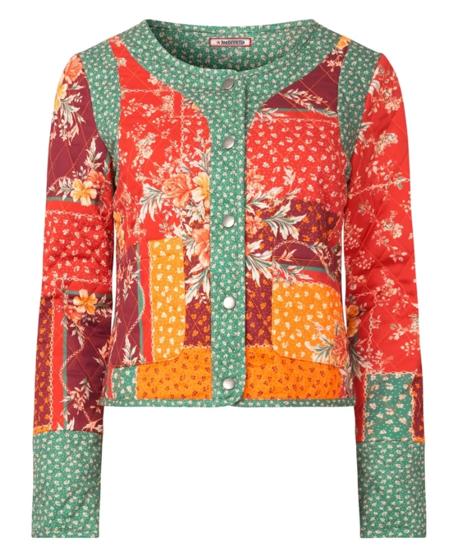 Joe Browns Women's Lucy Quilted Jacket in Multi-Color Stylish Cozy Outerwear
