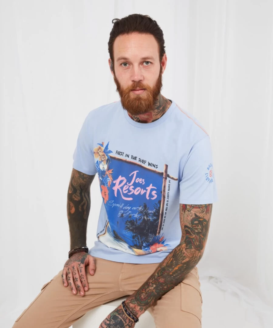 Joe Browns Men's Blue First In Tee - Casual Short Sleeve T-Shirt