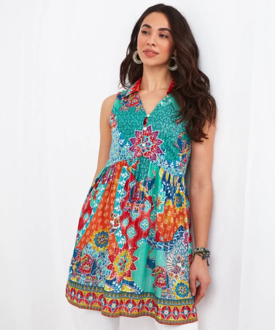 Joe Browns Women's Summer Sun Tunic in Multi Color - Lightweight Boho Chic Blouse