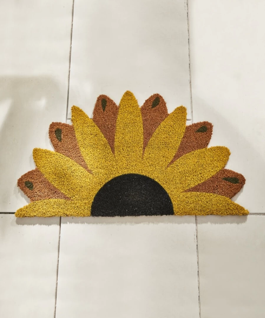 Joe Browns Daring Daisy Semi-Circle Doormat - Multi-Colored Bohemian Welcome Mat for Home Decor
