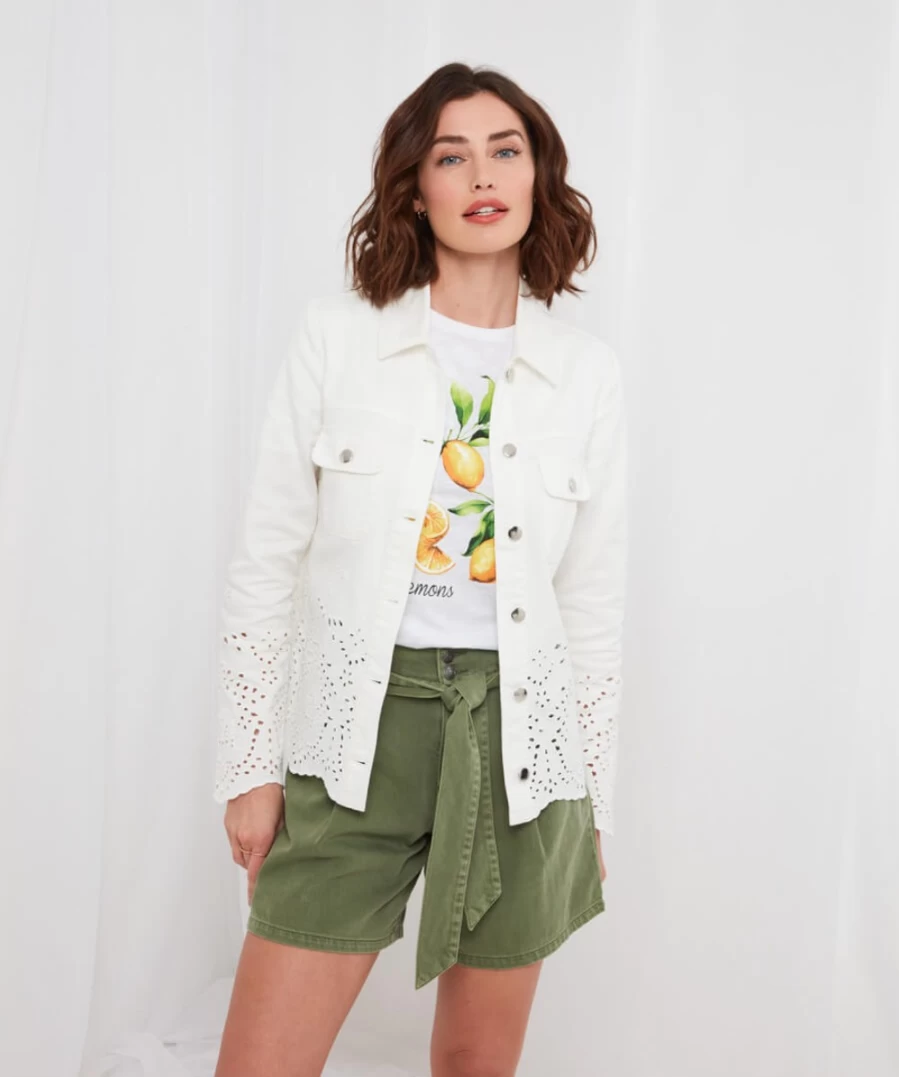 "Joe Browns Women's White Delicate Denim Jacket"