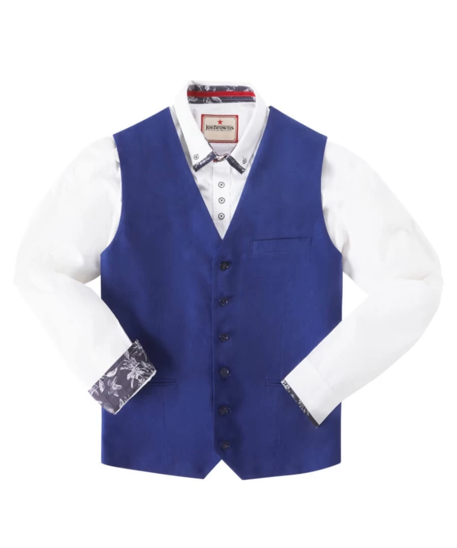 Joe Browns Men's Blue Smart Waistcoat – Stylish & Sensational Formal Wear