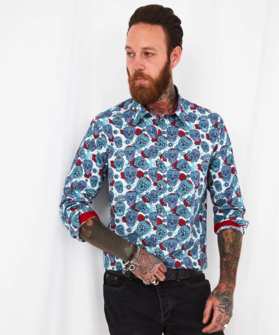 Joe Browns Men's Blue Carnival Fun Shirt - Festive Casual Wear