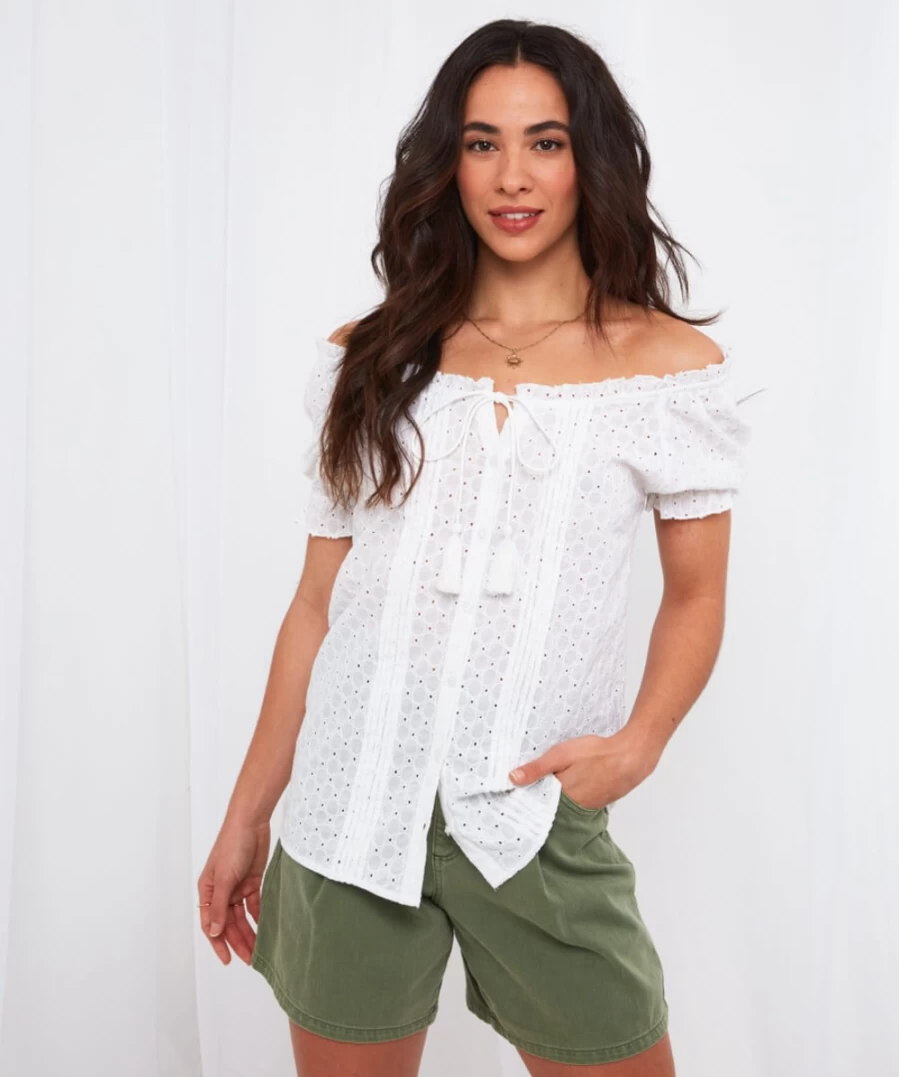 Joe Browns Women's Black Joyful Broderie Embroidered Blouse Top